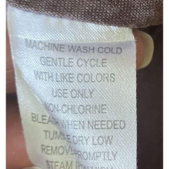 Allison Taylor 100% Linen Brown Button Front Jacket Top Women’s Size L - Picture 7 of 9